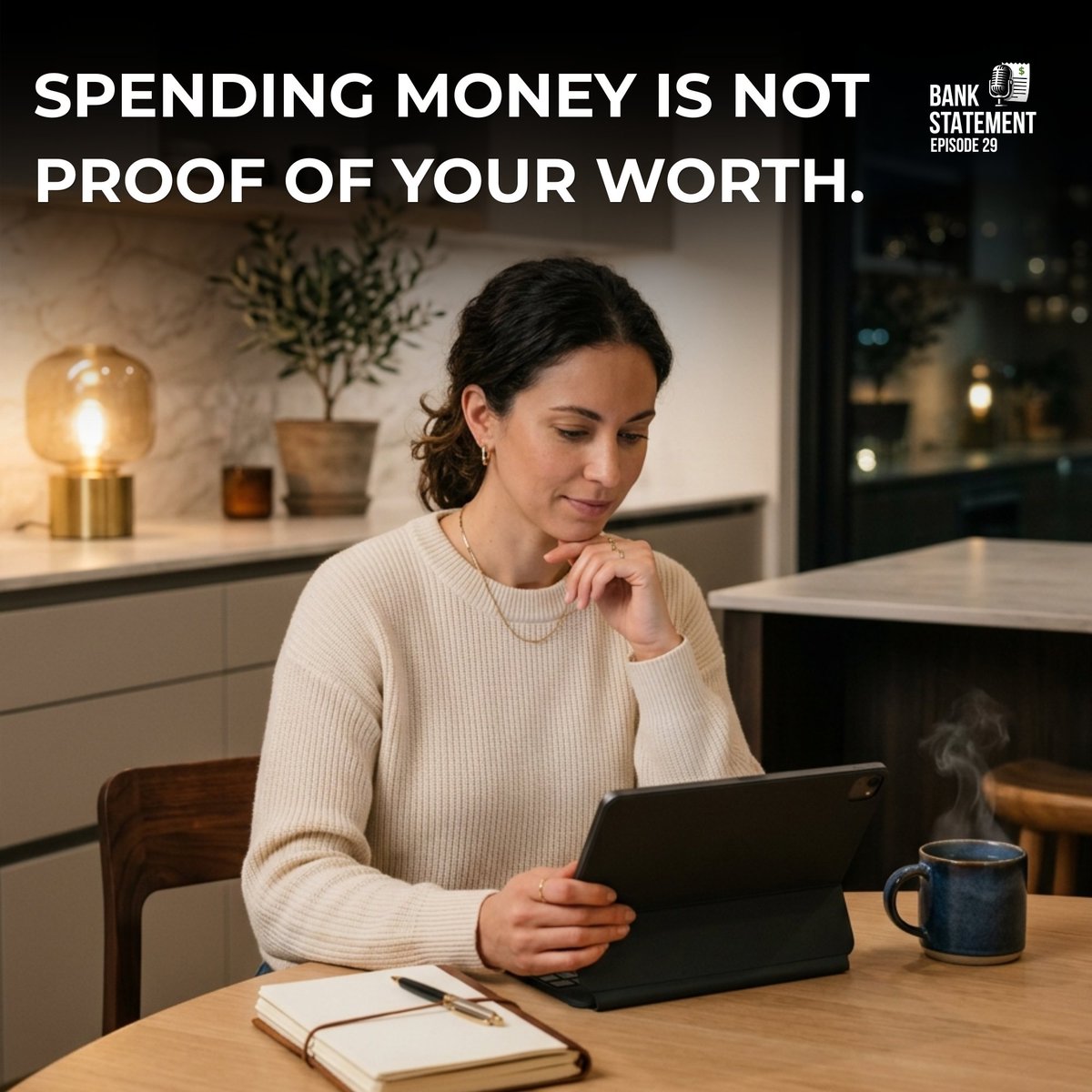 BankStatementHQ's tweet photo. Spending money is not proof of your worth. It should solve immediate needs, future needs, or support the life you’re actually building. https://t.co/TQYXXDJKtq