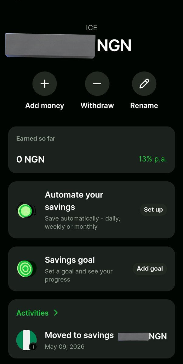 Iceflake100's tweet photo. Created my savings plan on my @getBusha acct.

Men love that it gives the flexible option means I can access my money when I want

Nb: minimum spend and save in naira is #1000

Ty:)

#BUSHAUI https://t.co/Av4GFhgk6F