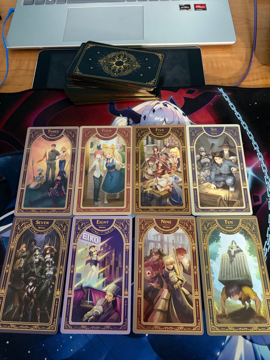 EastCoastMikeP's tweet photo. @Tetel_flow Here’s a set of tarot cards which feature characters from isekai anime! #TellTetel https://t.co/bAxx3zfW1L