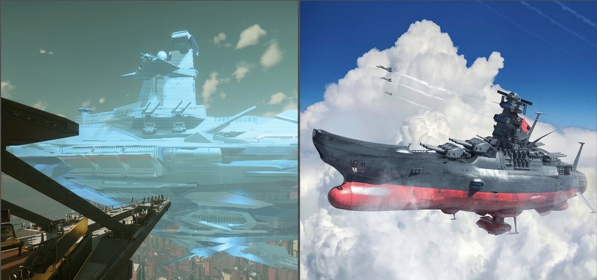 D177th's tweet photo. I can unsee this at this point at all..The Odin looks exactly like the space battleship yamato + anvil @K9_X_ @RobertsSpaceInd @CloudImperium https://t.co/s6azMpkZ98