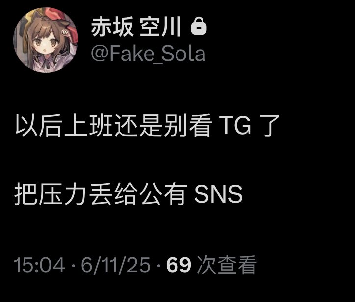 Solakawa's tweet photo. 去年这个时候立的 flag 倒是真的做到了(笑)

一方面的确不喜欢在公共场合看手机

再者 工作时本就没法更频繁地切换注意力
本就不多的社交能量也总在下班时被消耗殆尽

这是该发生的吗，好像没有标准答案 https://t.co/hWLGu4xW26