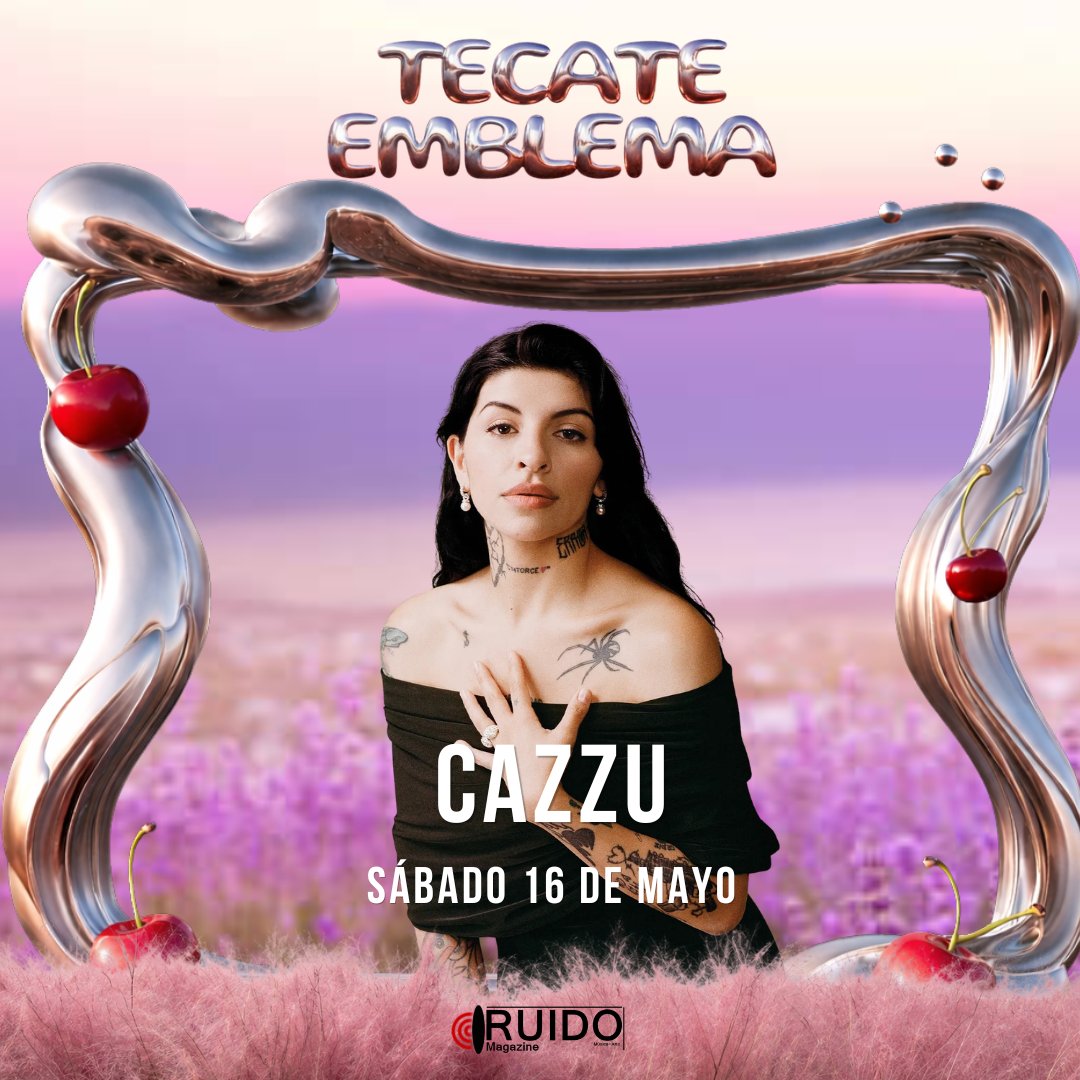RuidoMagazine's tweet photo. @cazzuoficial llega a @TecateEmblema este 16 de mayo ✨ con un show donde su estilo y presencia dominan la escena; ya no es promesa, es el presente 🔥

🎟️https://t.co/vI7XAZk6Tx

#RuidoRumboAEmblema #Cazzu #TecateEmblema #SomosRuido 🎧 https://t.co/3LyVbRhvbV