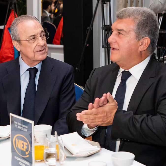 theMadridZone's tweet photo. 🚨 NEW: Florentino Perez will NOT travel to Barcelona tomorrow. 

He hasn't been present at Barcelona's presidential box since 2023, when the NEGREIRA case broke out. 

There will be NO meeting between the presidents either. @diarioas https://t.co/pTEimQsk5o