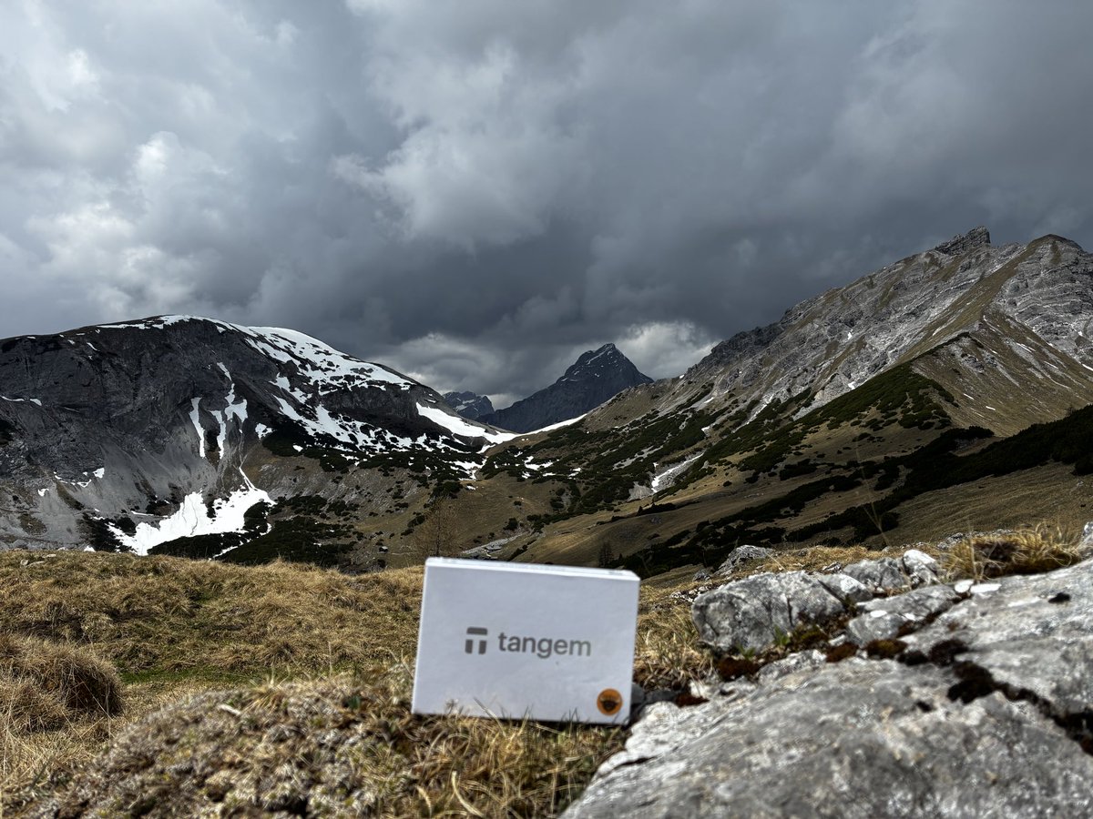 blitzfreak369's tweet photo. Today i unboxed my @Midas_Minotaur x @Tangem wallet while hiking ⛰️ 

Ever seen someone unboxing a product with a view? 👀 https://t.co/S009u5M50v