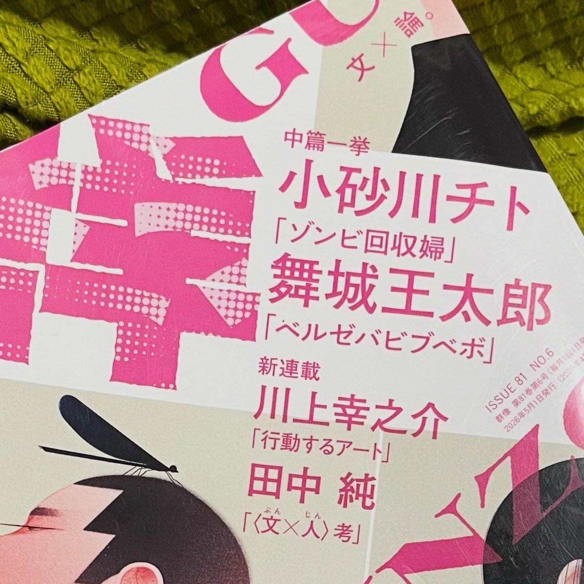 ken10u's tweet photo. 群像2026年5月号、舞城王太郎さん「ベルゼバビブベボ」
人間ドックのレントゲン写真でお腹の中にハエが見つかって、それが鈴になって、チョロQになって、……になって、って物語。 https://t.co/MY9vMCWHP1