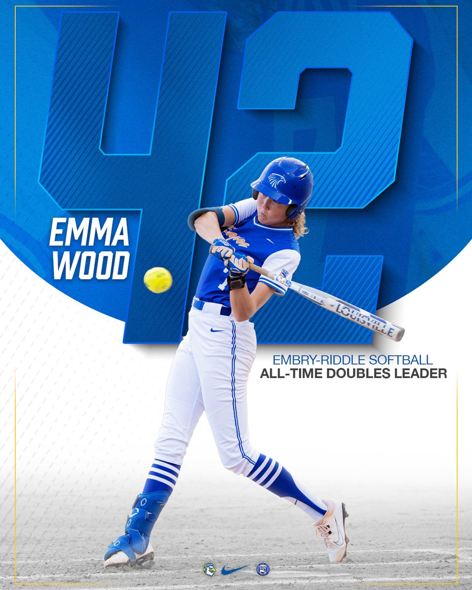 ERAUSoftball's tweet photo. 📚 Record Alert! 

In the 8-5 win over FSC yesterday, Emma Wood elevated to the ERAU all-time leader in doubles 💥

#GoERAU #HistoryMade https://t.co/eV1wCOuvDC