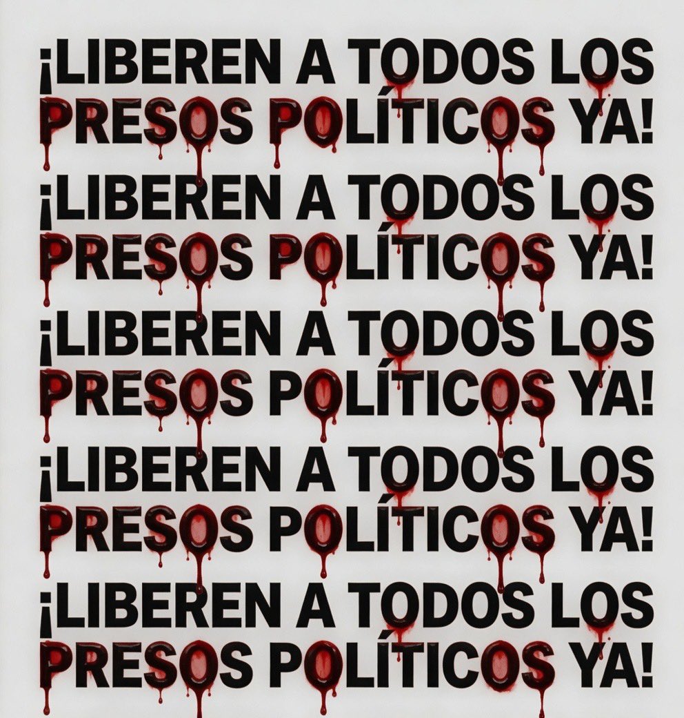 ZFrandjian39338's tweet photo. ¡INDULTO MASIVO YA!  ¡LIBEREN A TODOS LOS PRESOS POLÍTICOS CIVILES, POLICÍAS Y MILITARES EN VENEZUELA! https://t.co/rnJhnb4rsG
