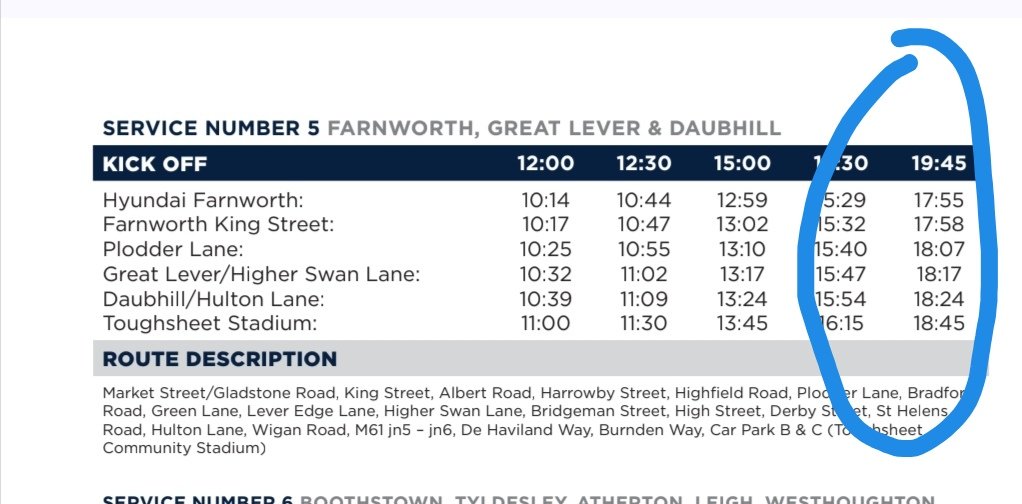 stescott73's tweet photo. @OfficialBWFC Are we using the 7.45 ko times for buses or are they coming 15 mins later? https://t.co/MJlKNHFGne