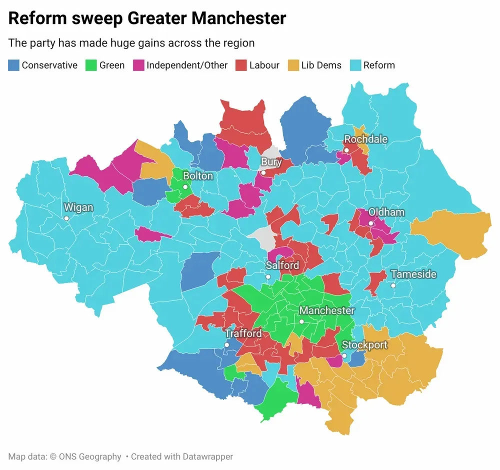 The “Blue Labour” strategy still being promoted by some on Lab right is to try and win social cons while holding on to social liberals. 

Failure state for this strategy is failing to win social cons while alienating social liberals. 

Here is a map of that failure state: