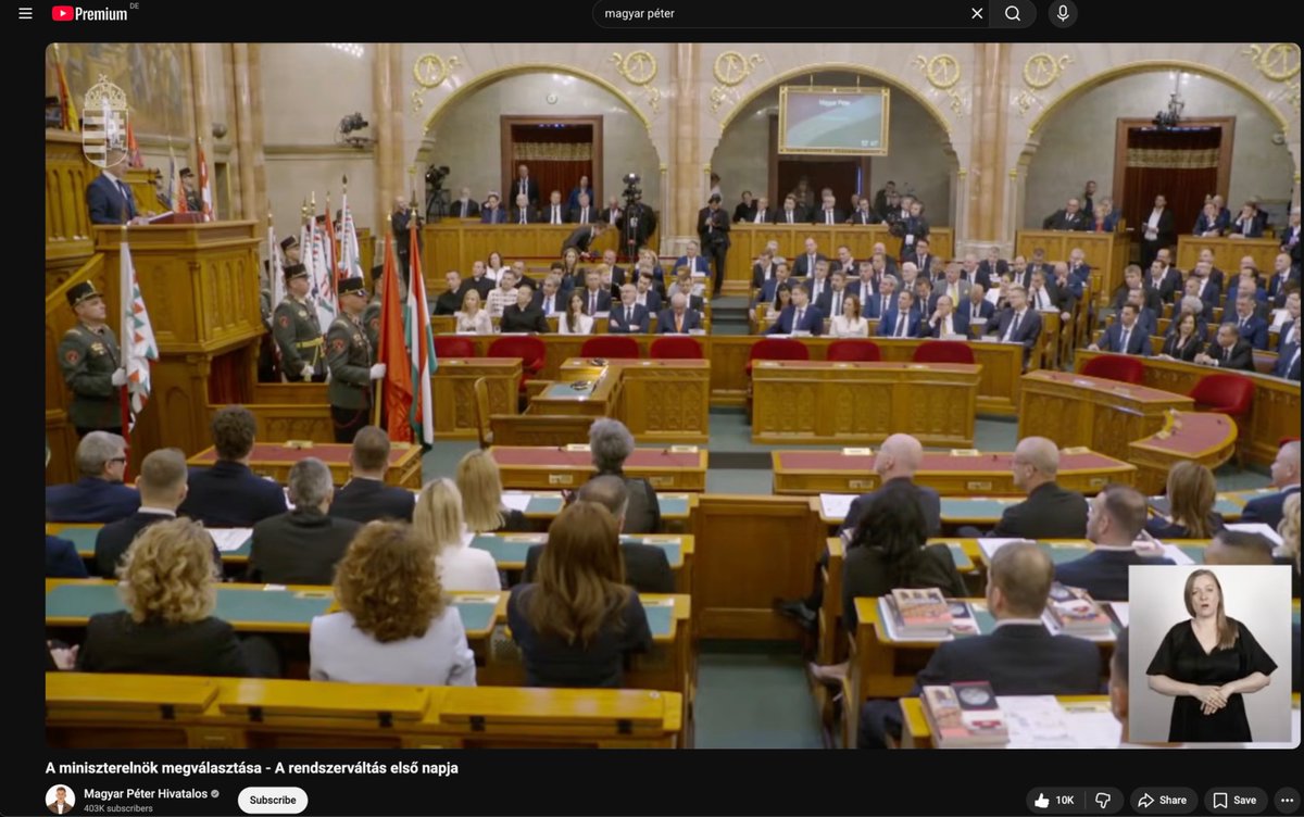 VKJudit's tweet photo. Those empty red chairs? That’s where members of the outgoing government were supposed to sit, but they did not bother to show up 🤷🏻���♀️ https://t.co/pLGGyeDYlW