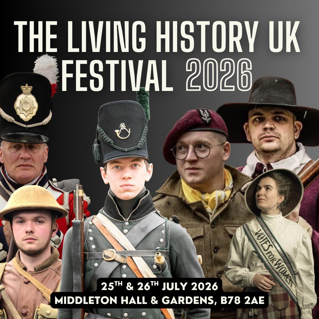 LivingHistoryUK's tweet photo. Witness 400 years of military history come to life.
📆 25th &amp; 26th July 2026
📍 Middleton Hall &amp; Gardens https://t.co/9MCTUzKtn7