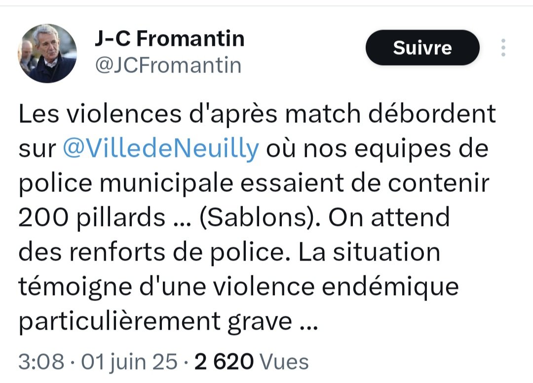 BenoitAguelon's tweet photo. Il y a un an, des "émeutes de printemps", suite à des matches de football, ravageaient le coeur de Paris et les communes limitrophes.
Neuilly, jusque-là preservée, malgré l'av CDG qui charie son quota d'émeutiers du psg connaissait sa 1ère émeute urbaine d'ampleur
#neuilly https://t.co/gX82OF4z2r