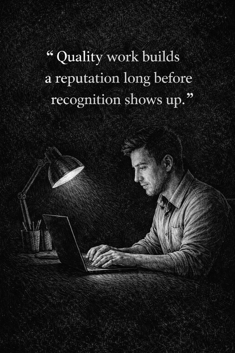 johnpagley's tweet photo. This simple principle has guided my approach to work more than most "#hustle" frameworks:

“Whatever you do, work at it with all your heart.” — Colossians 3:23

Hidden lesson:
Excellence isn’t situational—it’s habitual.
Quality work builds a reputation long before recognition shows up. 😉