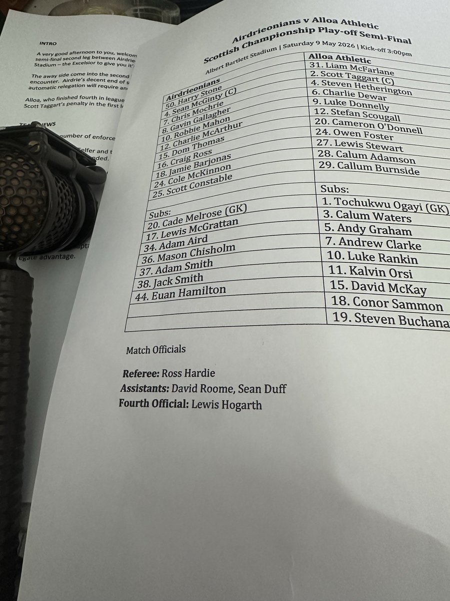 BroadcastCallum's tweet photo. All set to go for my @PremSportsTV online bow.  @AirdrieoniansFC v @AlloaAthleticFC in the @spfl Championship POs. https://t.co/xdrjyuYvh3