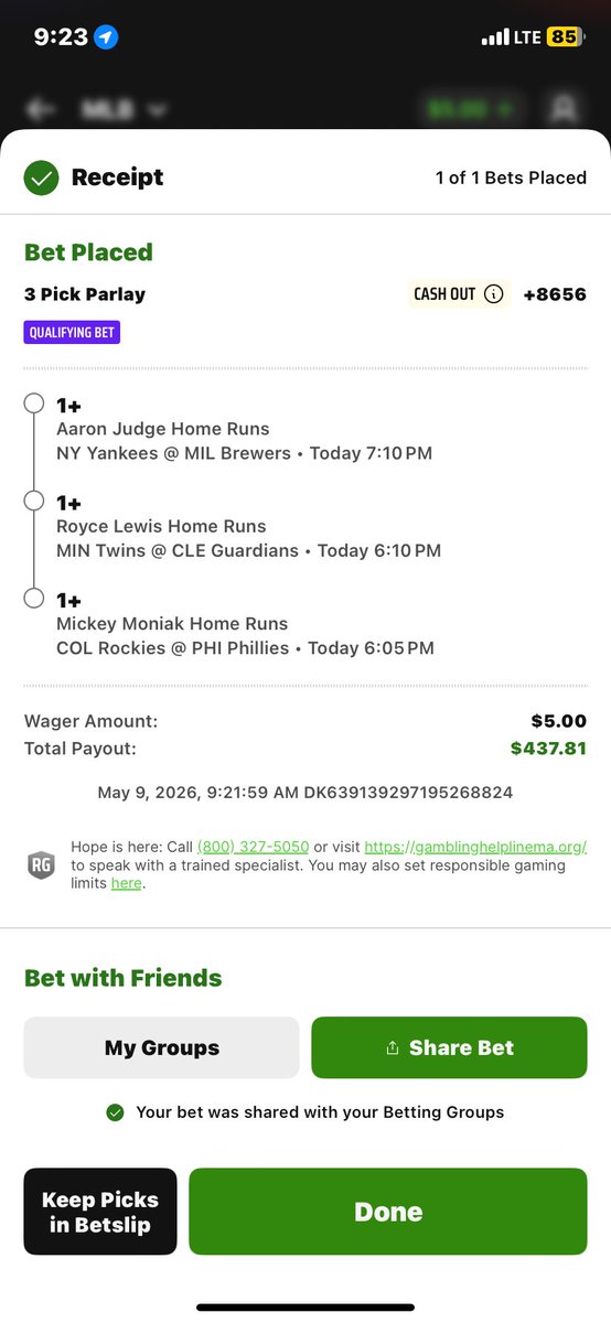 TheColorfulMatt's tweet photo. I will get a grand slam! @DraftKings https://t.co/NJHrdyygWk