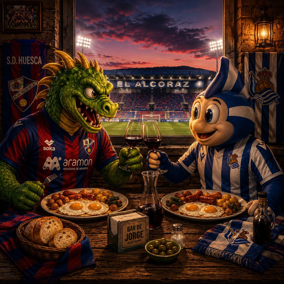 🍳🔵🔴 ¡SORTEO AZULGRANA!

🔮 Acierta el marcador del #HuescaRealSociedadB y gana un ALMUERZO PARA DOS PERSONAS en el Bar de Jorge.

1️⃣ Deja tu resultado final en el hilo + goleador 
2️⃣ Haz RT 🔁
3️⃣ Etiqueta a un amig@ 👥