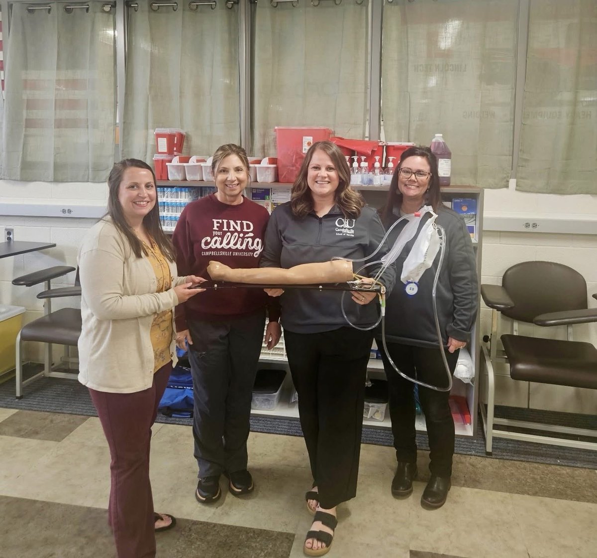 GreenCoHS's tweet photo. The Health Science Program would like to extend a huge thank you to Campbellsville University for their generous donation of a phlebotomy training arm to our classroom!

#GCATC #TechSuccess https://t.co/pvYtok1436