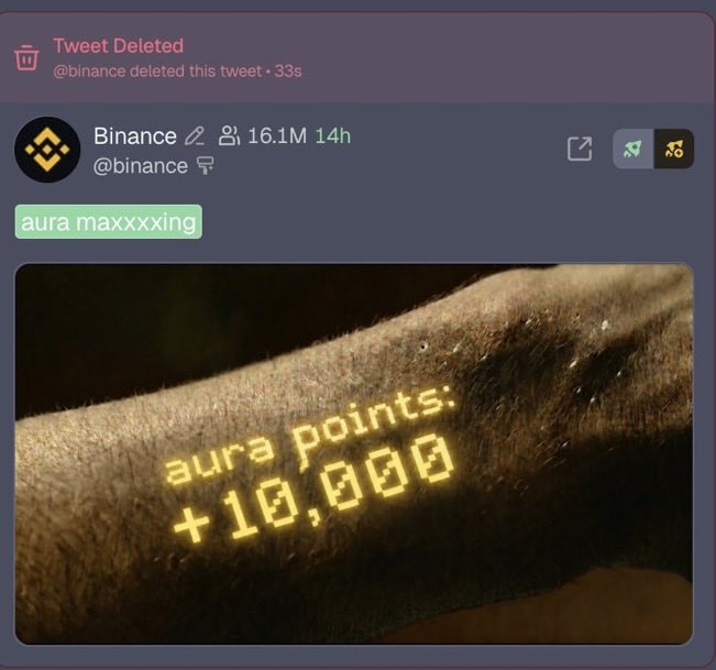 TTD369's tweet photo. Binance intern must've eaten by shorting aura and maxxing https://t.co/Z3he4JhlKT