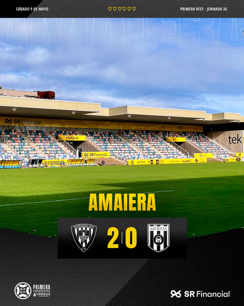 BarakaldoCF's tweet photo. 🔚 AMAIERAAAA!

@BarakaldoCF 2-0 @Merida_AD 

⚽ Arana y Huidobro

#BarakaMérida #GoazenBaraka https://t.co/bp6bUjmH7F