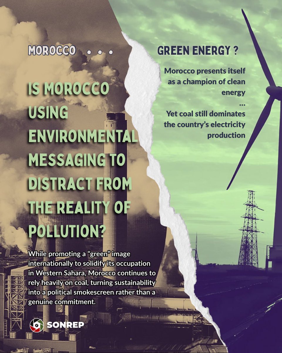 sonrep_WS's tweet photo. Between green rhetoric and the reality of coal… where is the truth? 

#green_energy #pollution #greenwashing #western_sahara https://t.co/88jy8HLuwZ