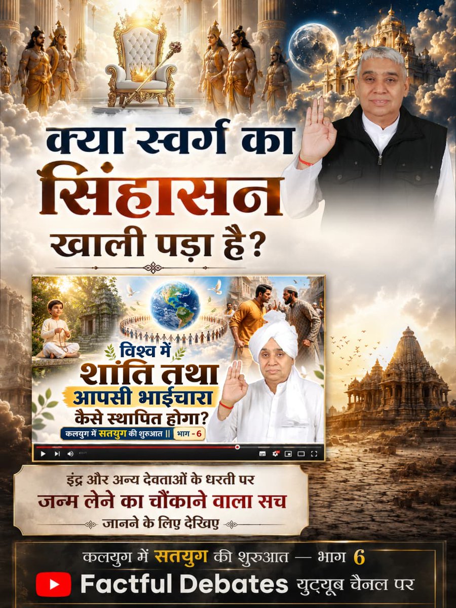 #कलयुगमेंसतयुगकीशुरुआत_भाग6

क्या स्वर्ग का सिंहासन खाली पड़ा है?

विश्व में शांति तथा आपसी भाईचारा कैसे स्थापित होगा?
 Visit Factful Debates YT