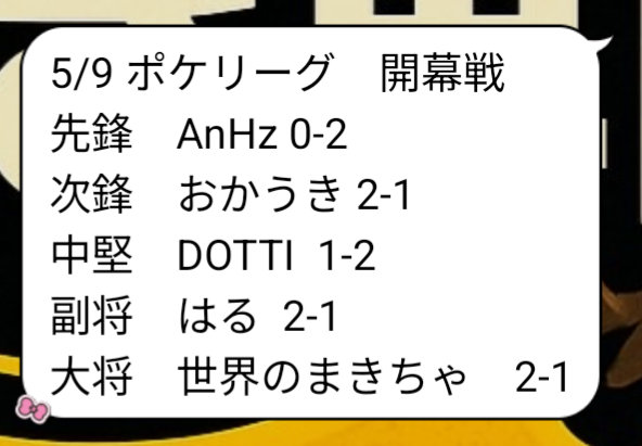 poke_tanukig's tweet photo. 5/9 ポケリーグ開幕戦
vs ΛNØTHER 13' 
3-2でたぬき軍団Win!

いいスタートとりあえず安心！
一言そえるならまきちゃはやっぱり世界のまきちゃですなぁ☺ https://t.co/NjsU9L0gGS