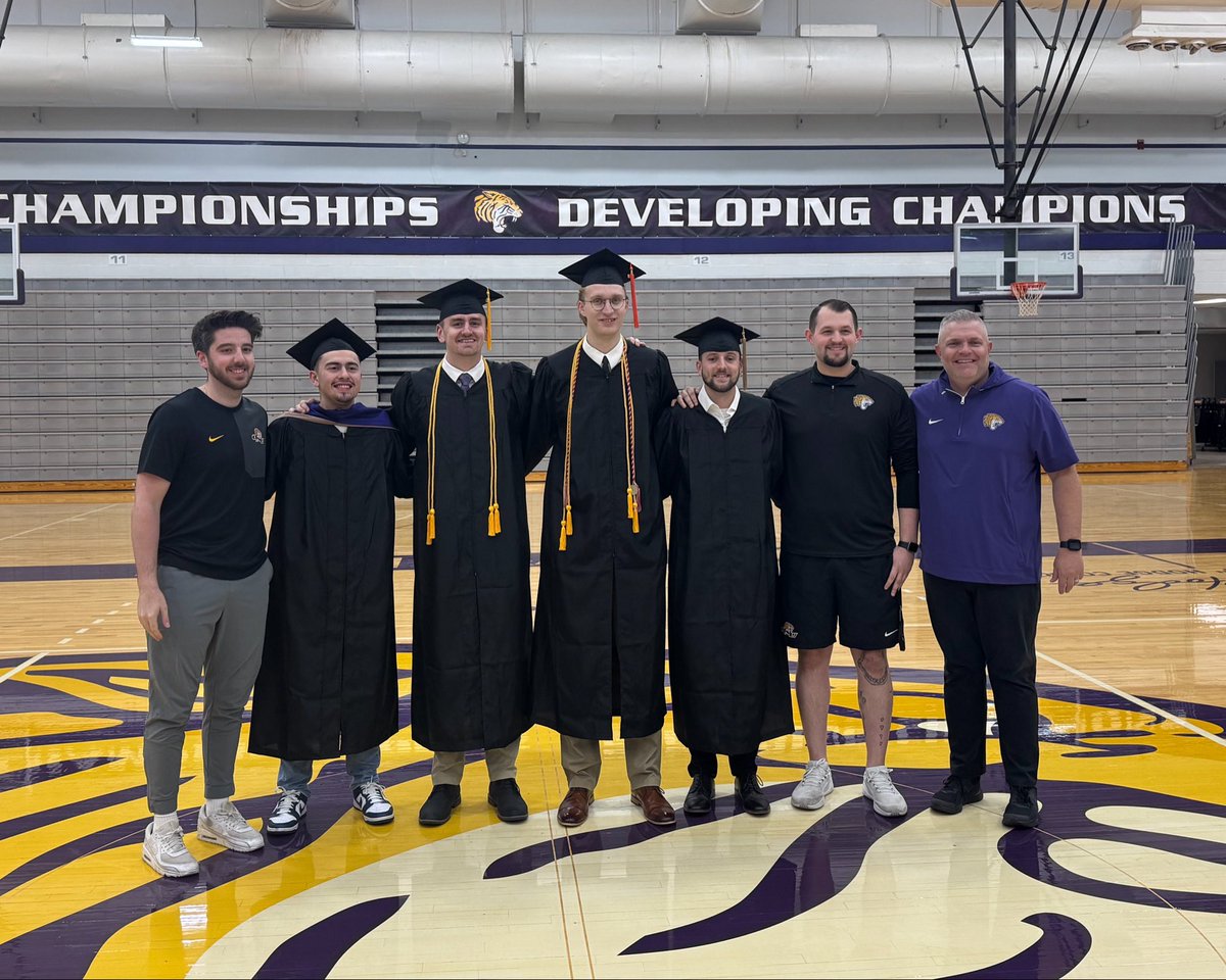 ONUHoops's tweet photo. Congratulations to our 2026 @olivetnazarene Graduates! Well done @Cal3bc0rr0, @eliedwardsss, @willbaden, &amp; @Abennettt12! 

You’ve finished strong and finally crossed the finish line. More importantly, THANK YOU for the journey!  

🟣🟡🐅🏀 #TiGERTOUGH https://t.co/1llHYpSkKV