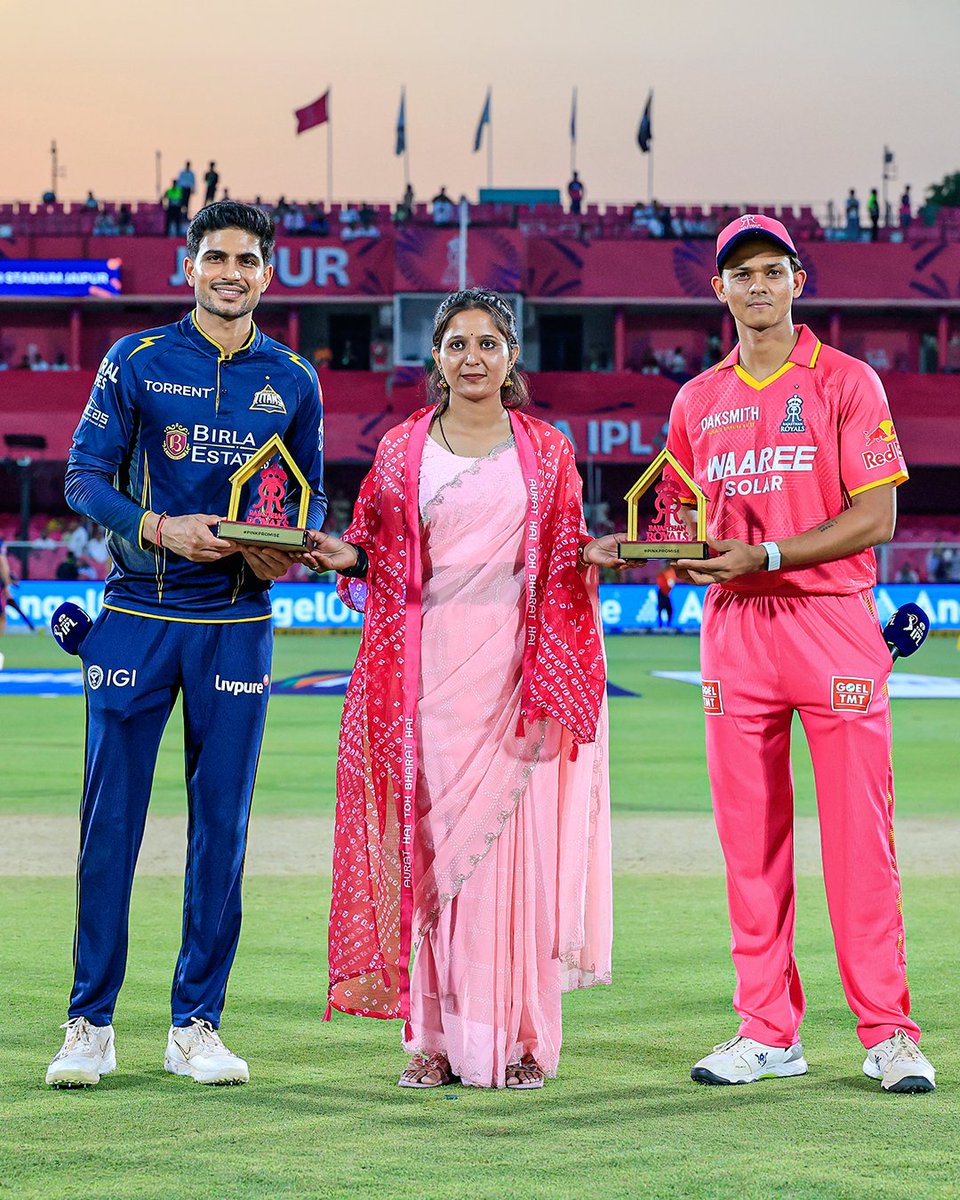 rajasthanroyals's tweet photo. Our #PinkPromise tonight: Every six hit today will light up 6 homes with solar energy 💗☀️

Delighted to have Solar Engineer Asha Meghwal from the Royal Rajasthan Foundation as our toss representative tonight ✨ https://t.co/xHDhHg3q0w