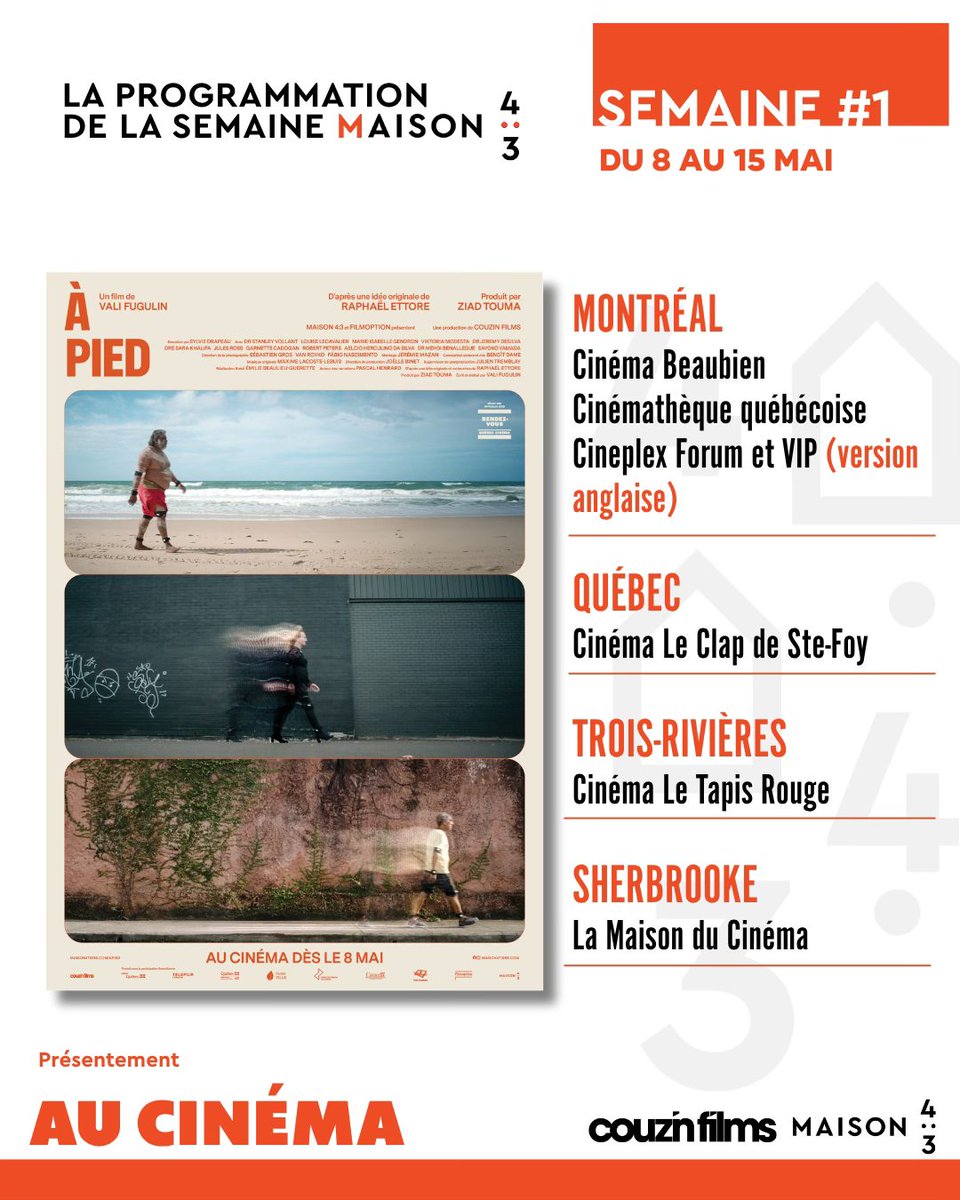 CouzinFilms's tweet photo. On marchera pour aller voir le documentaire À PIED dans une de ces salles: @CinemaBeaubien @cinemathequeqc @cinema_leclap @MaisonDuCinema. 
Made to Walk docu plays with English narration and subtitles at @CinemasCineplex Forum in Montreal.
@Telefilm_Canada @TELUSFund @telequebec https://t.co/i3uANtggU0