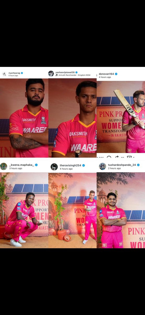 SrijoyMukherjee's tweet photo. For those who are wondering why @rajasthanroyals are taking the field in all-pink for the #PinkPromise match vs GT. It’s more than just a game. It’s about powering rural Rajasthan through women-led change. Pink isn’t just a colour. It’s a promise. 1 SIX = 6 HOMES POWERED.💡🌞 Designed by 19 year old Samiksha Mundada, the kit features the names of grassroots heroes. Aurat Hai toh Bharat Hai!👑💓
#RRvsGT #IPL2026