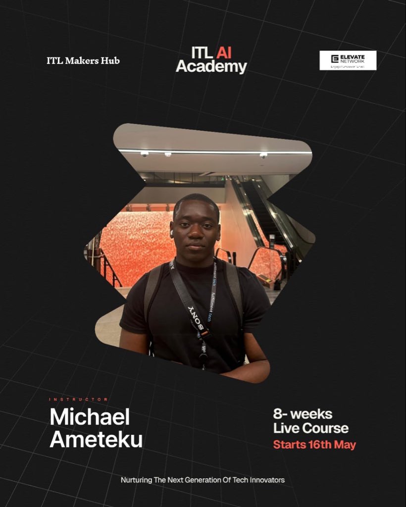 Innovotechlab's tweet photo. If you want to learn AI automation, intelligent workflows, AI systems that scale beyond theory, this bootcamp is for you.🥳

Meet Michael Ameteku ,our AI Automation Instructor at the ITL AI Academy.

📍 Elevate Network, Accra
📅 May 16
🔗 Register Here https://t.co/gO8BgKRo4z https://t.co/VfF6o8CXpl