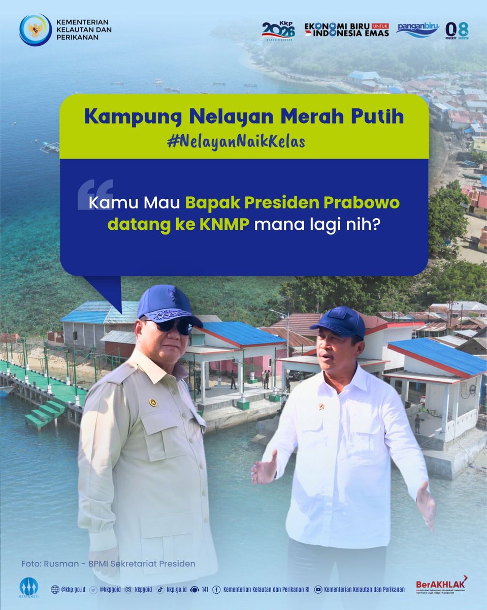 bbpbapjpr's tweet photo. Menurutmu, KNMP mana lagi yang wajib dikunjungi Bapak Presiden Prabowo selanjutnya? Komen yaa👇

#KampungNelayanMerahPutih #KNMP #NelayanNaikKelas https://t.co/qRqo1wUfdd
