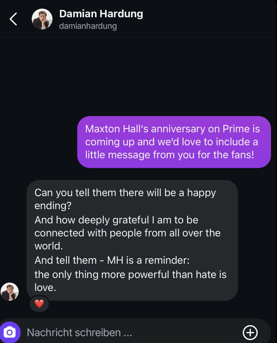 hardungupdates's tweet photo. Damian Hardung’s message to fans on Maxton Hall’s anniversary on Prime Video!

via primevideode https://t.co/1oXU2ERqMg