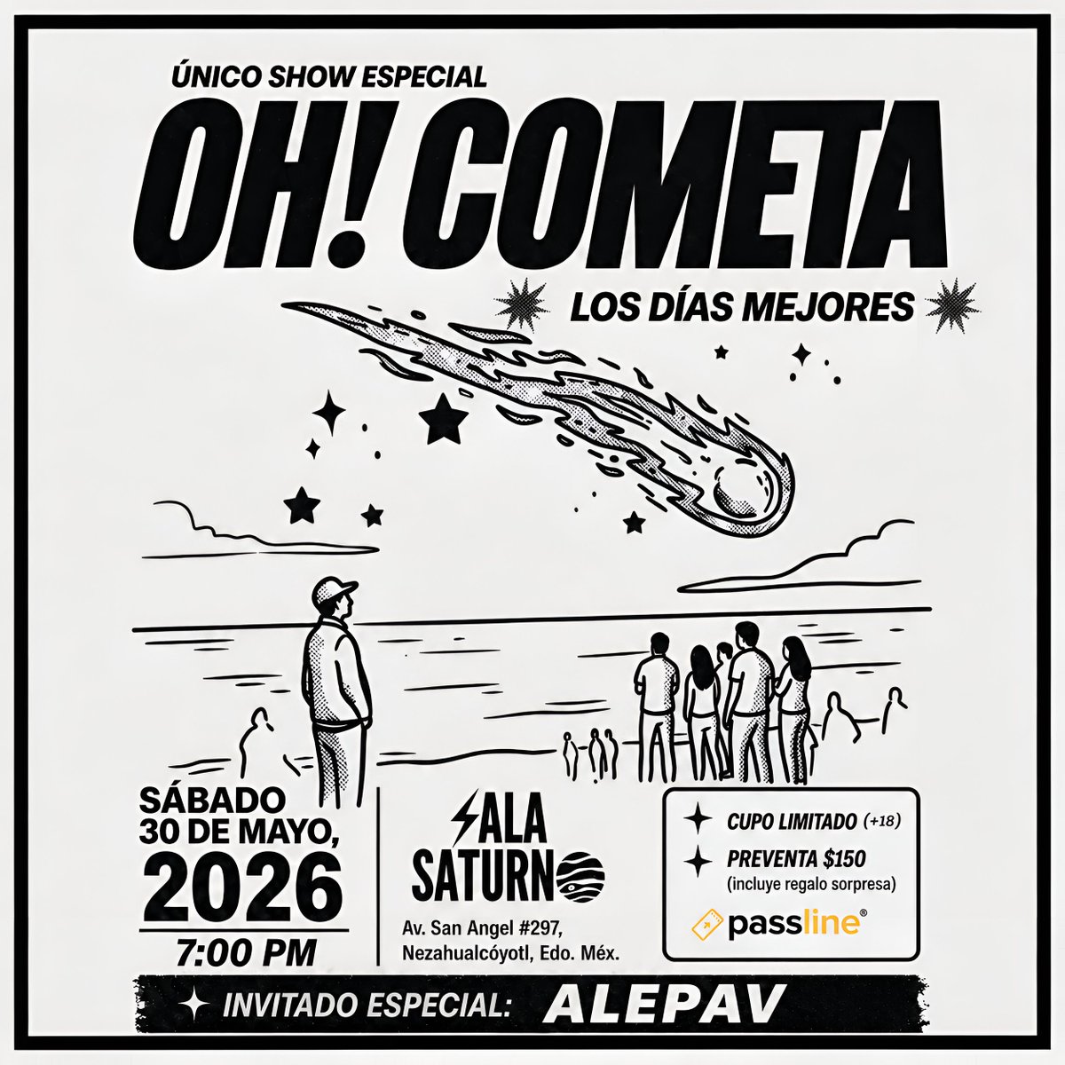 ohcometaband's tweet photo. ¡LOS DIAS MEJORES! (Único show especial)
Este show es muy especial para nosotros y queremos compartirlo con ustedes. “Los días mejores” ya tienen fecha y lugar.
•Toda la info y boletos en el link 📷
https://t.co/7IYqX0gtzn
#ohcometaband #conciertosméxico #musicaindie https://t.co/KVk4SeMhbX