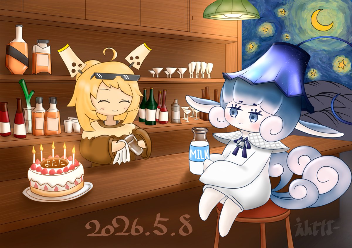 smgytt's tweet photo. なんと！誕生日プレゼントにイラストをいただきました！
そもそも描くのが二回目でこんなに描けるの？！と驚いたし、私の好きなものだったり今までにお話しした小ネタを仕込んでくれていて感無量です……！
嬉しい～！！！ https://t.co/ZY6gd39gyH
