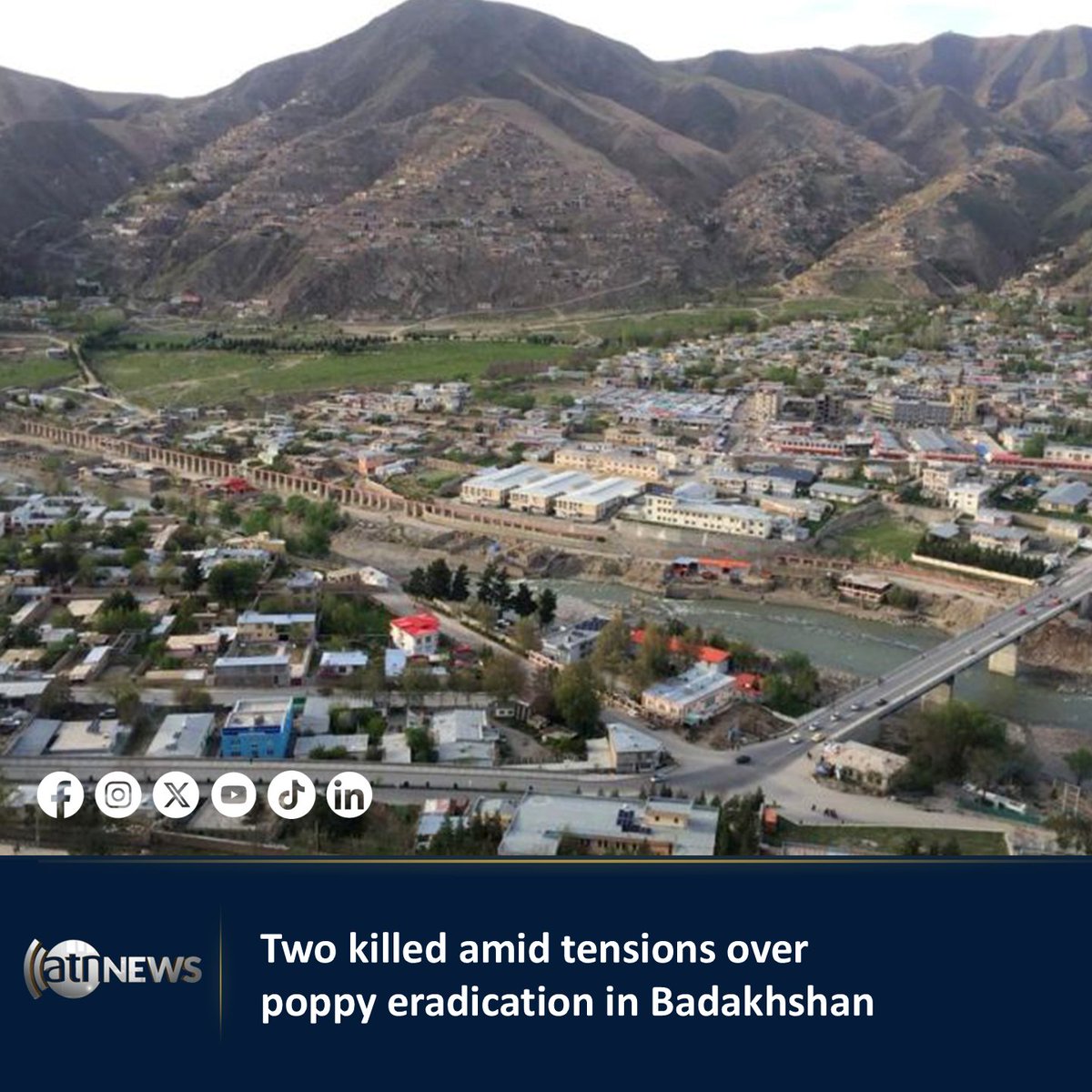 ArianaNews_'s tweet photo. Two people have been killed amid protests against a poppy eradication campaign in northeastern Badakhshan province, local officials said.
Read more: https://t.co/OYYuR6sXPY
#ArianaNews #Badakhshan #PoppyFields https://t.co/Gp7CqKXrz1