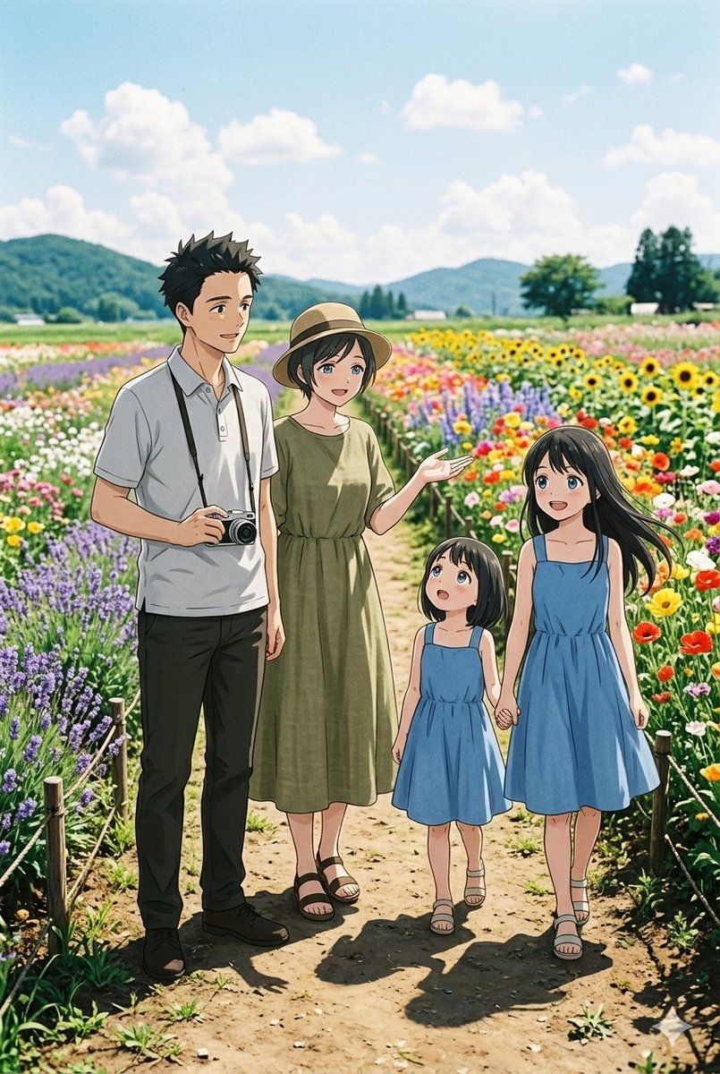 明日は母の日です。世界中のすべてのお母さんに、母の日おめでとうございます！😊
こちらは幸せそうな家族写真３枚です。🥰
#高木さん #からかい上手の高木さん
#おにまい #onimai #お兄ちゃんはおしまい
#明日小路 #明日ちゃん #明日ちゃんのセーラー服
(AI生成)