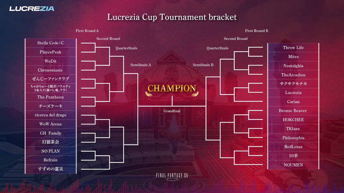 TeamLucrezia's tweet photo. どの試合が配信に映るかは当日までのお楽しみ

#ルクレ杯 #クリコン #FF14 https://t.co/GAJ6f2KjWG