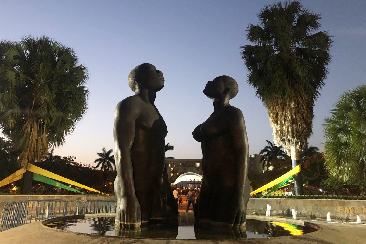 ViewsFrom876JA's tweet photo. 📍 Emancipation Park — New Kingston

Emancipation Park opened in 2002 to honour 164 years since slavery was abolished in Jamaica in 1838. At its entrance stand two powerful bronze sculptures “Redemption Song”, a man and woman rising free, representing Jamaica’s journey from bondage to liberation. It’s one of Kingston’s most moving landmarks and a daily reminder of why Jamaicans carry their identity with so much pride.

🗺️ https://t.co/syRZumbBje
#EmancipationPark #Jamaica #IShowSpeed 🇯🇲