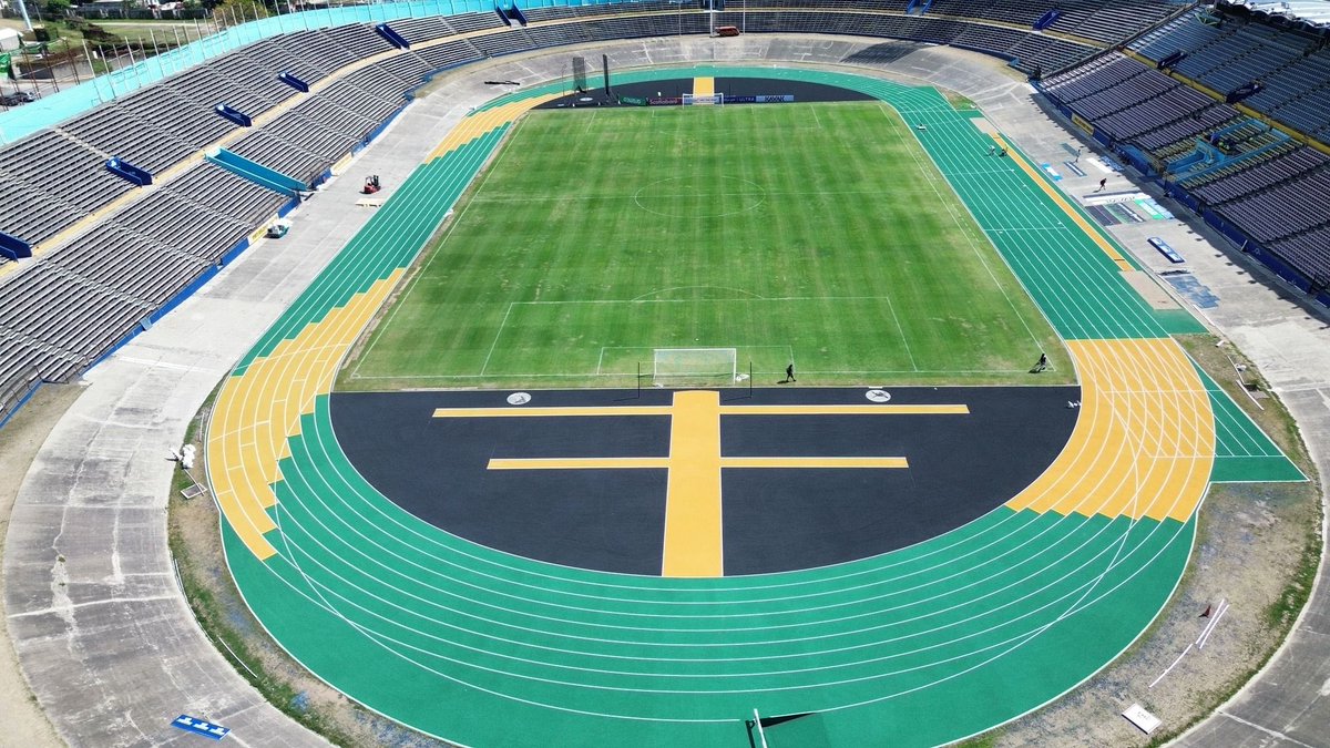 ViewsFrom876JA's tweet photo. 📍 Jamaica National Stadium

Opened in 1962 to mark Jamaica’s independence from Britain, the National Stadium has been the heartbeat of Jamaican athletics ever since. It’s the same track that helped produce legends like Usain Bolt and Shelly-Ann Fraser-Pryce, who trained and competed within its walls. When Speed walked in, he stepped into a true temple of greatness. 🏃🏿‍♂️⚡
🗺️ https://t.co/HRnpgxUgse
#NationalStadium #Jamaica #UsainBolt #IShowSpeed