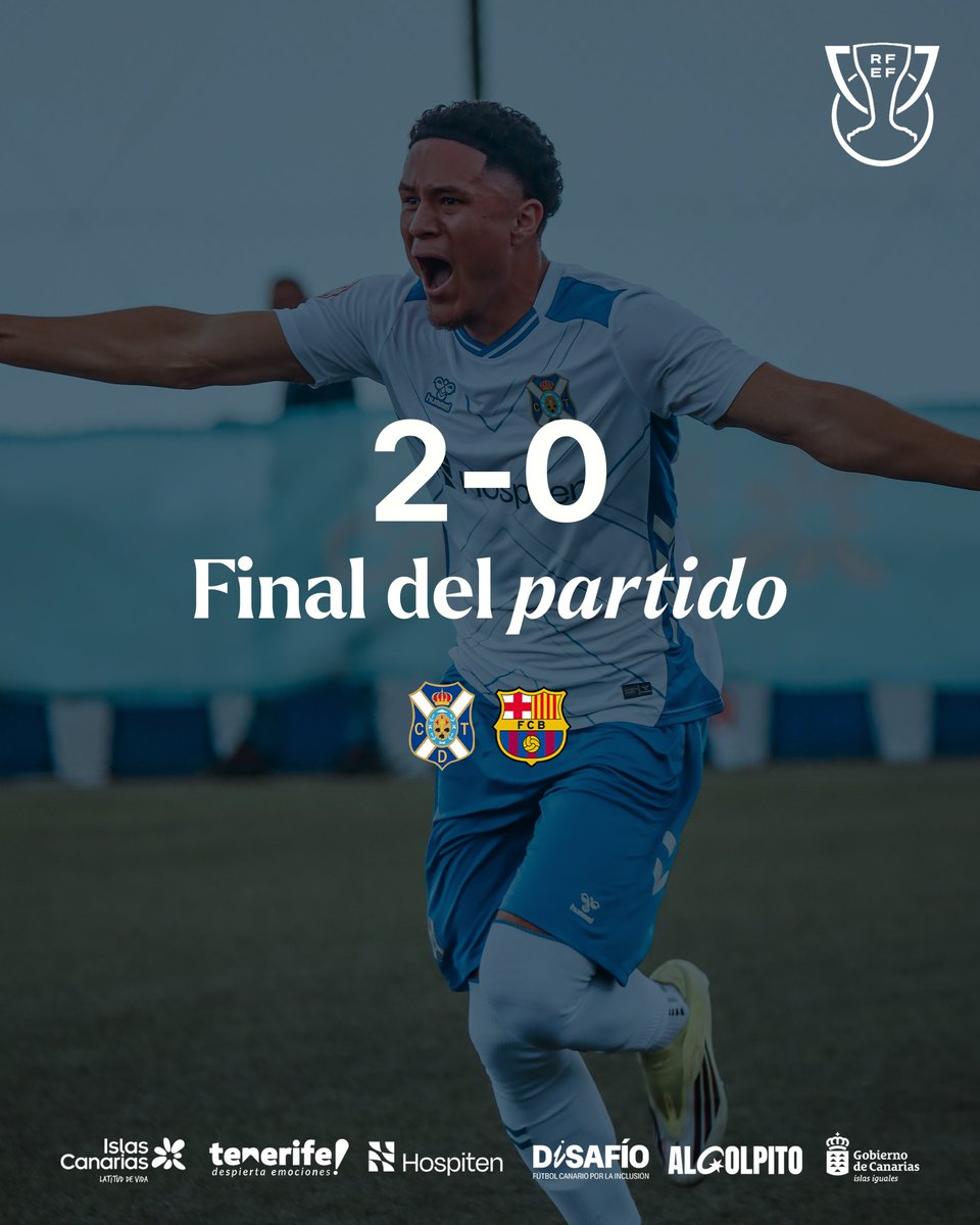 🔚 𝐅𝐈𝐍𝐀𝐋 | 🏟 ¡Ganamos en la Ciudad Deportiva 🤍💙!

🙌🏻🙌🏻 𝐄𝐒𝐅𝐔𝐄𝐑𝐙𝐎 𝐆𝐈𝐆𝐀𝐍𝐓𝐄 del equipo #blanquiazul en la #CopaDeCampeones ⚪🔵

#CDTenerife 2️⃣ - 0️⃣ @FCBMasia

⚽️ Josito y Duvan.

#TenerifeBarça <a href="/CDTOficial/">CD Tenerife 🏴󠁧󠁢󠁳󠁣󠁴󠁿</a> #CanteraCDT #LaBregaNosUne #DISAFÍO #AlGolpito