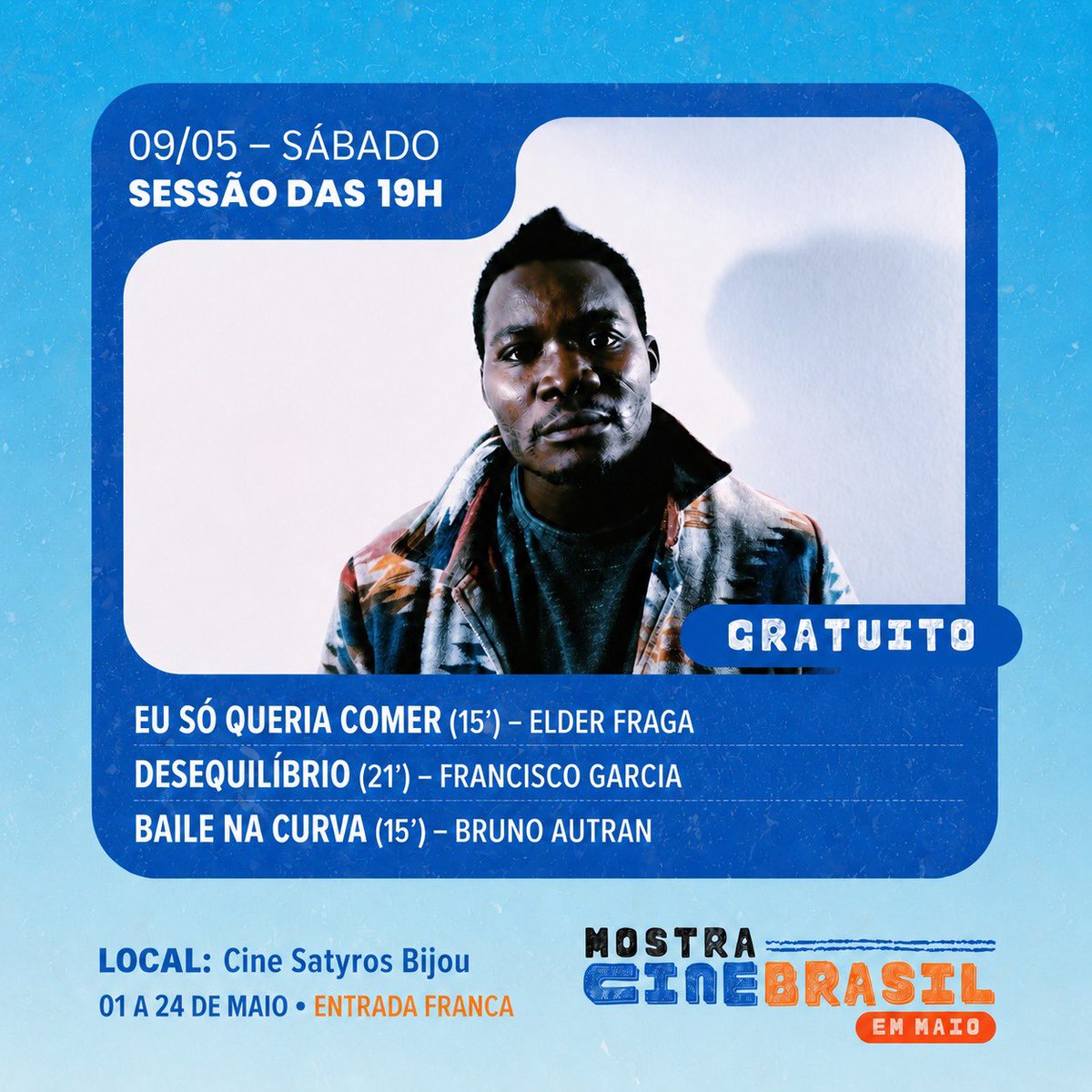 É HOJEEE 19h 🎬 *CONVITE ESPECIAL*

Nosso filme *"EU SÓ QUERIA COMER"* está oficialmente na programação da *MOSTRA CINE BRASIL*! Dentro  Cine Satyros Bijou.