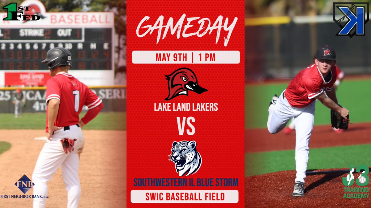 LLC_Baseball's tweet photo. Regional Championship Gameday!

🏆 NJCAA Region 24 ‘Pod B’ Championship
🆚 Southwestern Illinois College
⏰ 1 PM
📍 SWIC Baseball Field, Belleville
📺 ($$) https://t.co/boO5LfezML
📊 https://t.co/fvWExJprib

@DeegsBaseball @2YearBaseball @_TheJBB @The_Noah_Sharp @CoachKsAcademy @J3Training 

#LakerUp🦆 #L4L