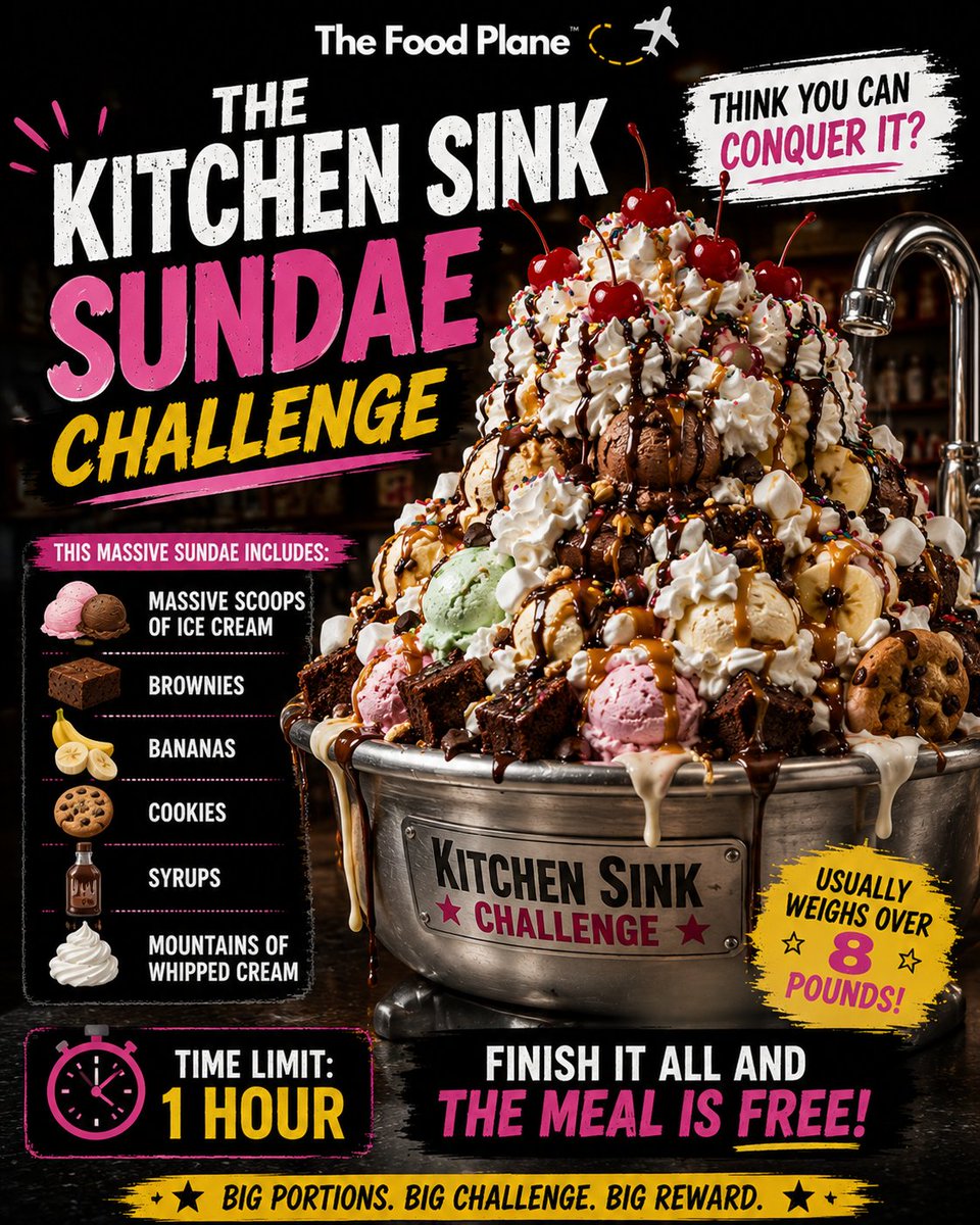 DSElias1's tweet photo. Think you could survive these insane food challenges? 🔥🍔🌶️👀
#TheFoodPlane #FoodChallenge #Foodie #EpicEats https://t.co/JIbprKZxh5