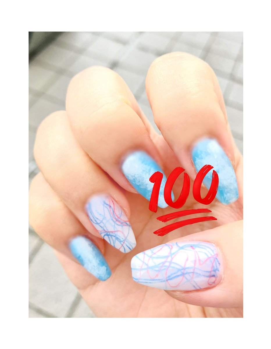 booreidesu's tweet photo. ちな爪、💯Ⓜ️仕様なので見てほし🎶100M。って赤鉛筆で描いてもらった🎶 https://t.co/8e5gdEf7y7
