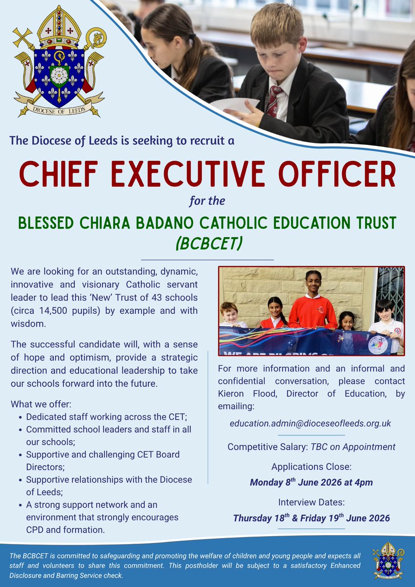 Vicariate for Education - Diocese of Leeds tweet media