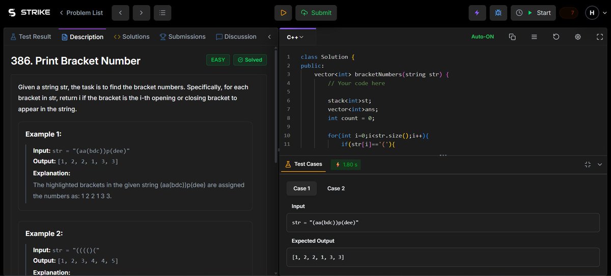 workharsh99's tweet photo. Today’s grind 🔥
Solved multiple stack problems:
✅ Valid Parentheses
✅ Backspace String Compare
✅ Bracket Number
✅ String Manipulation
Slowly understanding patterns instead of memorizing solutions 💡
@rohit_negi9 @CoderArmy 
#DSA #CodingJourney https://t.co/K1QR8Xmq0h