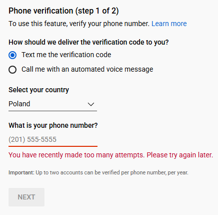 Booties581037's tweet photo. @TeamYouTube i think the system mistakenly flagged my phone number, i've been trying to verify my phone number on my second youtube channel for the past month with no success, already tried almost any method to try and get it to work. is there any way this could be fixed? https://t.co/Sf4arHZacJ