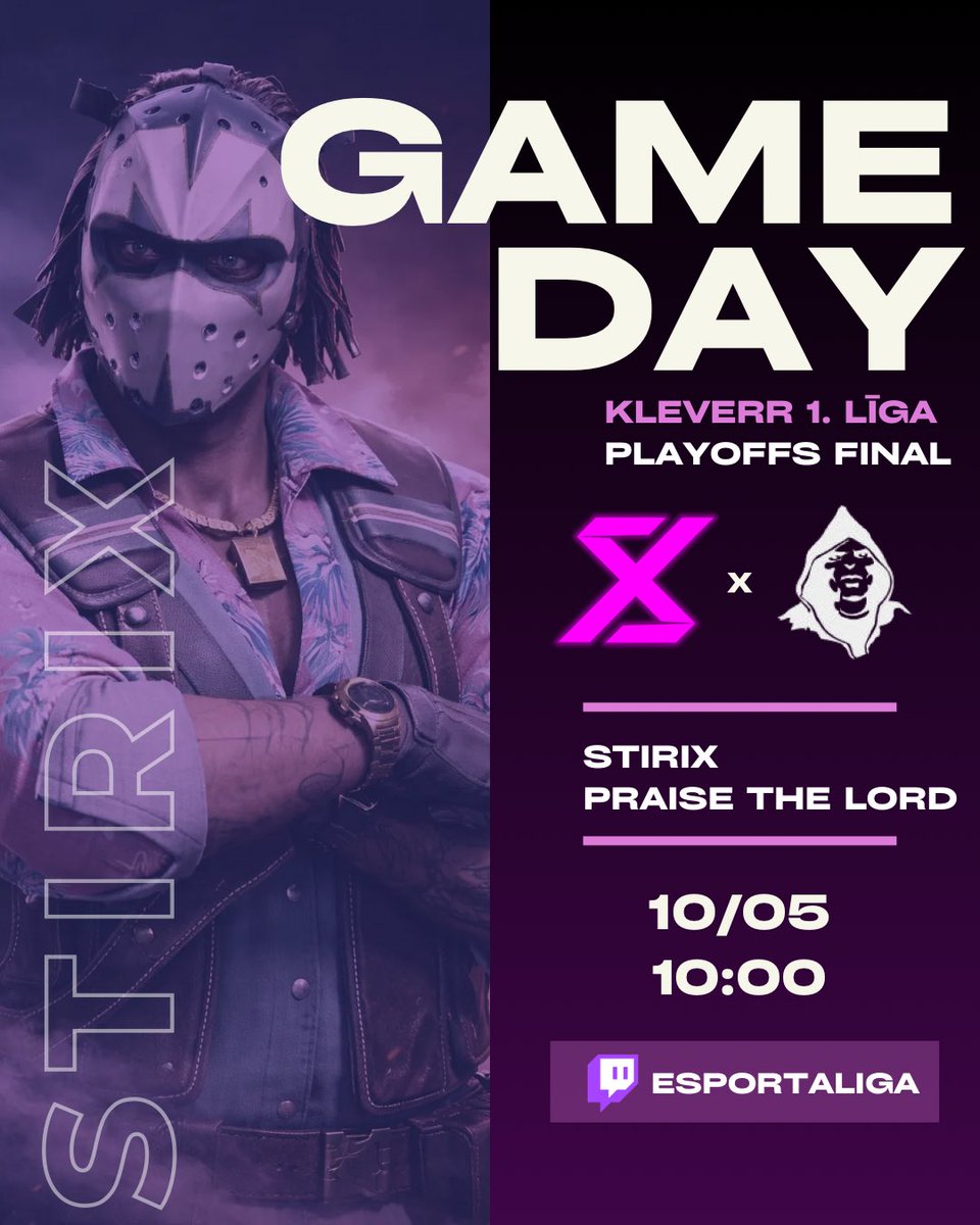 StirixHub's tweet photo. Nenokavē lielo fināla cīņu starp #STIRIX vs #PraiseTheLord 💥

Svētdiena (10.05.), 10:00 - “AFK” E-sporta klubs. 

Celies augšā laicīgi un pieslēdzies tiešraidei izrādot vislielāko atbalstu, lai mēs iegūstam ceļazīmi uz Virslīgu! ✌🏻 https://t.co/E0pQPtK6Ov