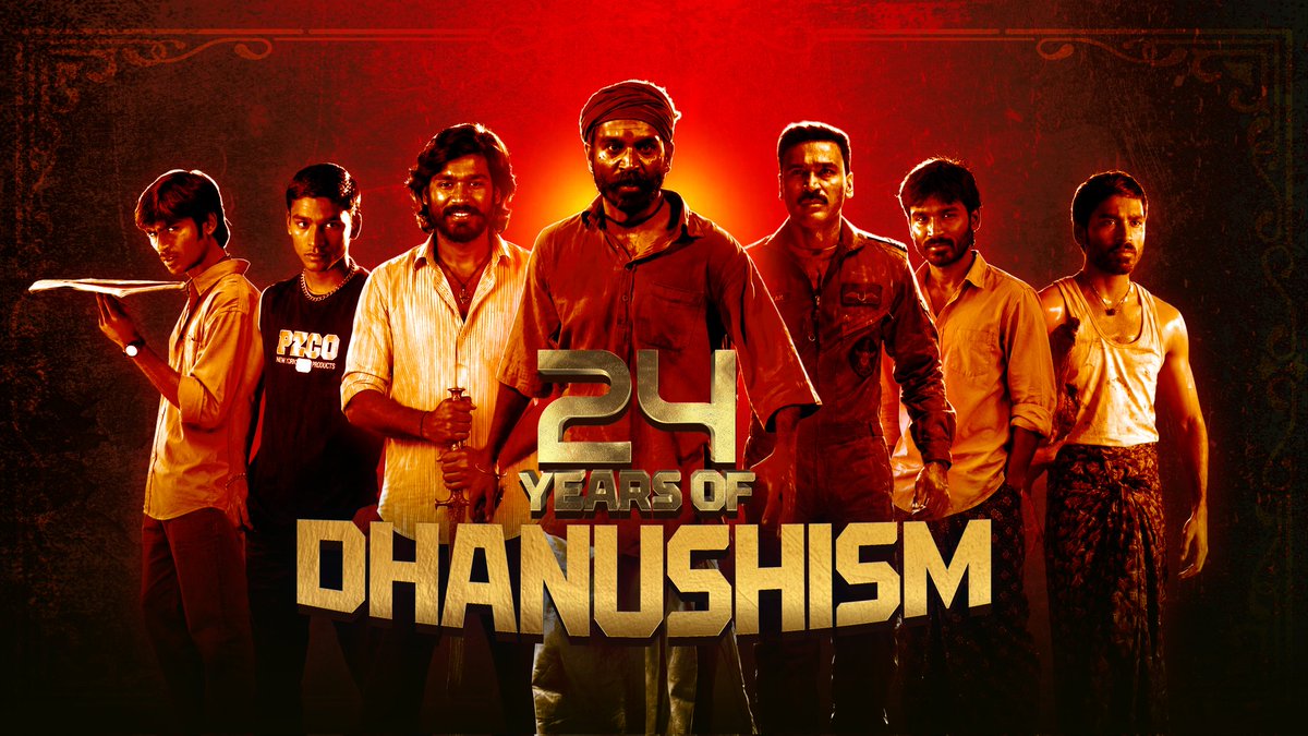 #24YrsofGlobalImpactDhanush

For 24 years, he has continued to evolve as an actor, singer, lyricist, director and global face of Tamil cinema. From rooted village characters to international projects, every role carried passion, dedication and honesty. <a href="/dhanushkraja/">Dhanush</a>